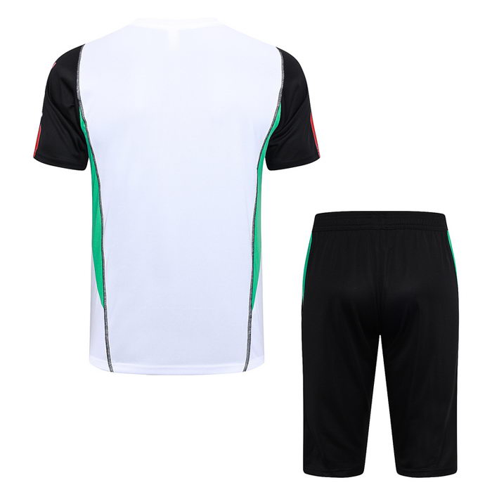 Chandal del Manchester United Manga Corta 23-24 Blanco y Negro - Pantalon Corto